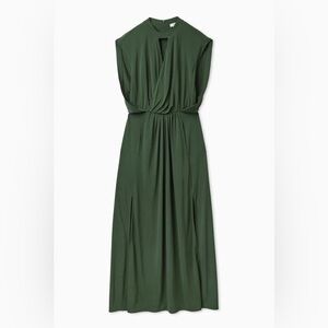 Cos Draped Sleeveless Maxi Dress XS Green